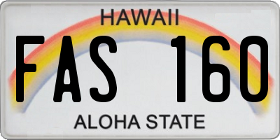 HI license plate FAS160