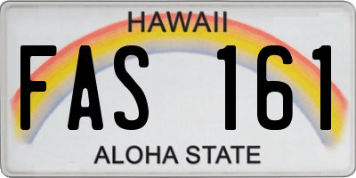 HI license plate FAS161