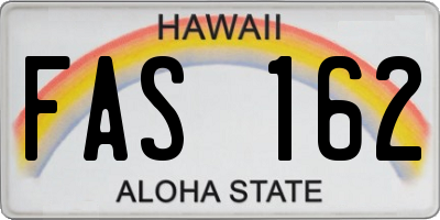 HI license plate FAS162