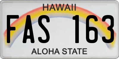 HI license plate FAS163