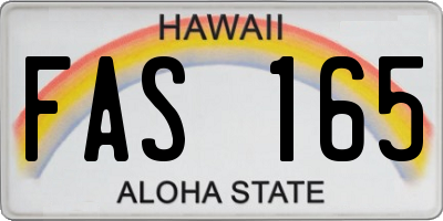 HI license plate FAS165