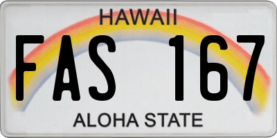 HI license plate FAS167