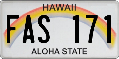 HI license plate FAS171