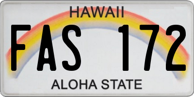 HI license plate FAS172