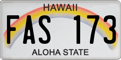 HI license plate FAS173