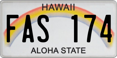 HI license plate FAS174