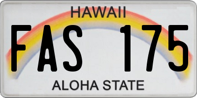HI license plate FAS175