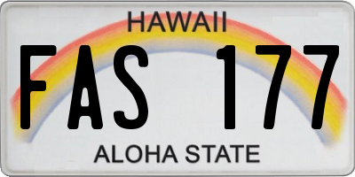 HI license plate FAS177