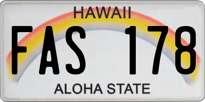 HI license plate FAS178