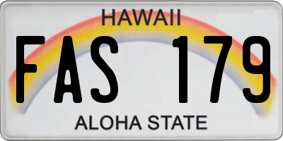 HI license plate FAS179