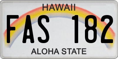 HI license plate FAS182