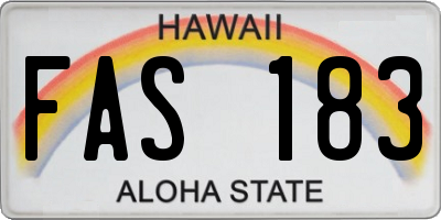 HI license plate FAS183
