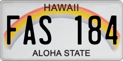 HI license plate FAS184
