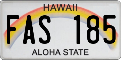 HI license plate FAS185