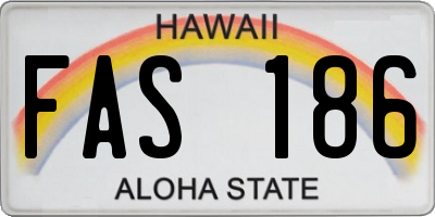 HI license plate FAS186