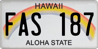 HI license plate FAS187