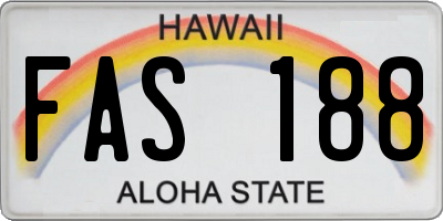 HI license plate FAS188