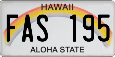 HI license plate FAS195