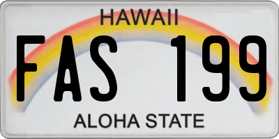 HI license plate FAS199
