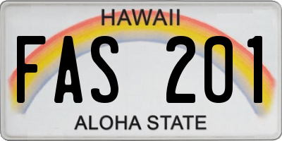 HI license plate FAS201