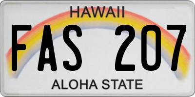 HI license plate FAS207