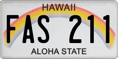 HI license plate FAS211
