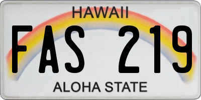 HI license plate FAS219