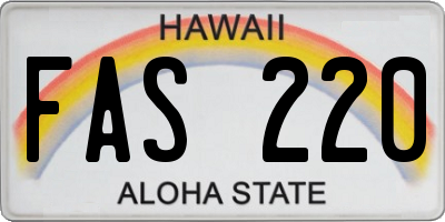 HI license plate FAS220