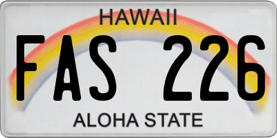 HI license plate FAS226