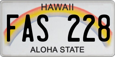 HI license plate FAS228