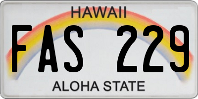 HI license plate FAS229