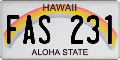 HI license plate FAS231