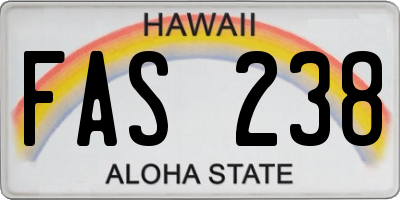 HI license plate FAS238