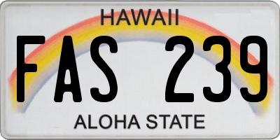 HI license plate FAS239
