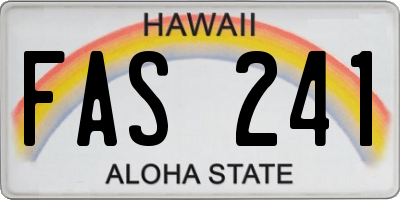 HI license plate FAS241