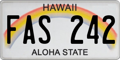 HI license plate FAS242