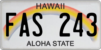 HI license plate FAS243