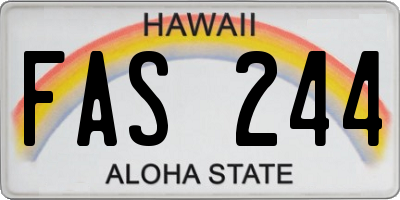HI license plate FAS244