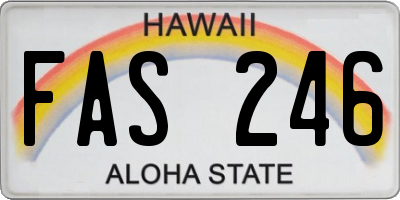 HI license plate FAS246