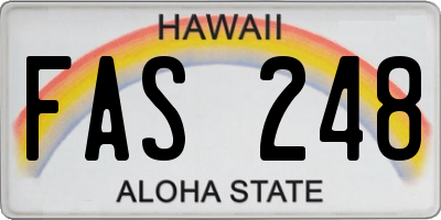 HI license plate FAS248