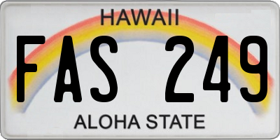 HI license plate FAS249