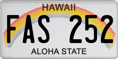 HI license plate FAS252