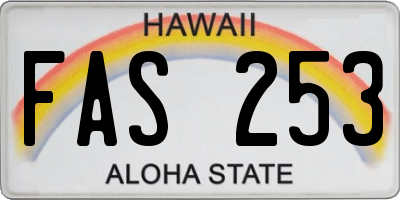 HI license plate FAS253