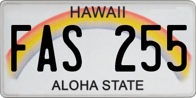 HI license plate FAS255