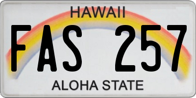 HI license plate FAS257