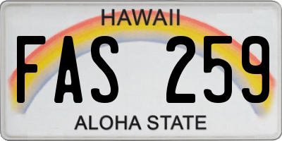 HI license plate FAS259