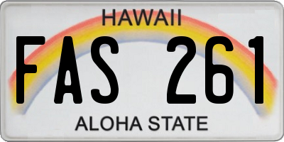 HI license plate FAS261