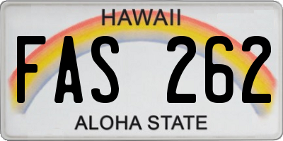 HI license plate FAS262