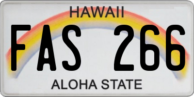 HI license plate FAS266