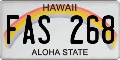 HI license plate FAS268